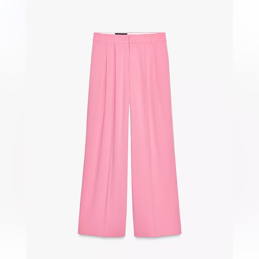 Pleated wide leg pink suit pant size XXL